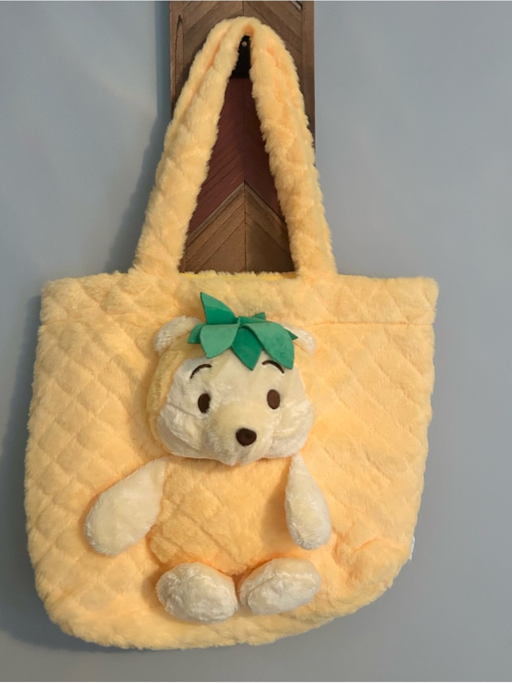 Bear Plush Yellow Pineapple Tote Bag